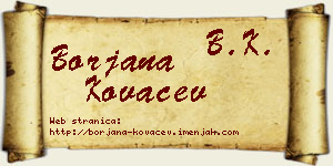 Borjana Kovačev vizit kartica
